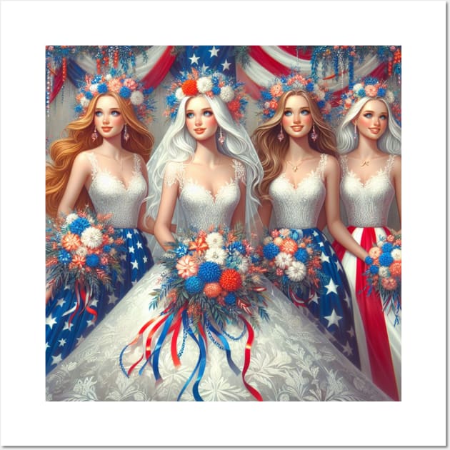 4th of July Bride and Bridesmaids Wall Art by EverBride